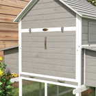 PawHut 59" H Wooden Chicken Coop with Nesting Boxes and Run for 4-6 Chickens - Grey-Big main house for roomy upper and lower stories 