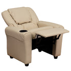 Flash Furniture – Fauteuil inclinable pour enfants en vinyle contemporain avec porte-gobelet et appuie-tête, beige-Nettoyer les taches avec un chiffon humide