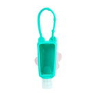 Pep Rally Silicone Sanitizer Holder with Bottle - Flower-Teal, Made of Silicone