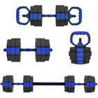 Soozier 4-in-1 Adjustable Dumbbell Set - 66 lb Free Weights Set - Blue-66 lb. (30 kg) 4-in-1 set: dumbbells, barbells, kettlebells and push-up stands 