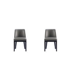 Manhattan Comfort - Lot de 2 chaises de salle à manger modernes Gansevoort 19 po en similicuir gris galet-Chaise de salle à manger moderne pour salle à manger et usage de travail lot de 2