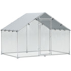 PawHut - Poulailler en métal - 9,8 pi x 5,6 pi enclos à poules avec couverture-Enclos à poules avec une surface de 55 pi² (5,1 m²) pouvant accueillir 5 à 8 poules pour un espace généreux 