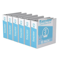 Davis Group Easyview Premium Binder - Round Ring - Customizable - 3" - White - 6 Pack-3 Ring Binder