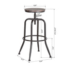 Homy Casa Counter/Bar Stool Adjutable Height Swivel  - Walnut - 2 Pack-12.6" round seat with manufactured wood in brown colour
