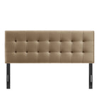 Modway Lily Stain-Resistant Performance Velvet Full Size Headboard - Taupe-Padded Construction