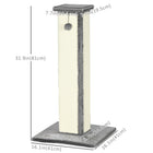 PawHut - Griffoir pour chat 32 po d’intérieur avec balle en sisal gris-Fabriqué en panneau de particules de qualité pour une bonne stabilité 