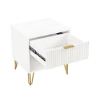 Manhattan Comfort DUMBO 20.07" Modern 1-Drawer Nightstand - White-Perfect for Bedside Storage, Lamps or Display Items