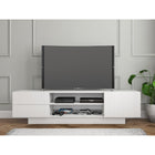 Nexera Marble 72" TV Stand With 2-Drawers And Cabinet - White-Easy wire management and effective air flow for your electronic components