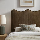Modway Athena Striped Fabric Upholstered Twin Size Headboard - Earth Stripe-Wood Blend Frame