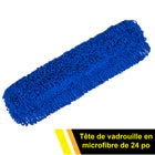 Gritt Commercial - Tête de vadrouille à poussière en microfibre bouclée - 36 po x 5 po - Bleu-Facile à laver pour une durabilité accrue