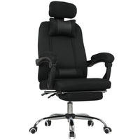 Vinsetto Swivel Computer Desk Chair with Footrest - Black-Designed with an ergonomic construction for maximum comfort