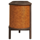 Modway Coralie 63" Curved Vegan Leather Oval Sideboard - Walnut Tan-Adjustable Foot Glides