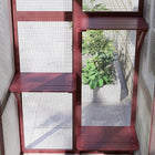PawHut 71" L Outdoor Catio Cat Enclosure with Asphalt Roof and Jumping Platforms - Wine Red-Built from solid fir wood and wire mesh 