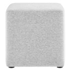 Modway Callum 17" Square Woven Heathered Fabric Upholstered Ottoman - Heathered Weave/Light Grey-7