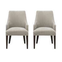 Manhattan Comfort - Lot de 2 fauteuils de salle à manger modernes Beever 24 po en chenille taupe-Fauteuil de salle à manger moderne avec dossier idéal pour la salle à manger lot de 2