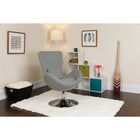 Flash Furniture Egg Series Side Reception Chair - Light Grey Fabric-Seat Cushion