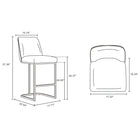 Manhattan Comfort Serena 17.71" Modern Leatherette Upholstered Counter Stool - Light Grey - 2 Pack-Upholstered in Beautiful Leatherette with High Density Foam Filled Padding