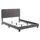 Modway Celine Channel Tufted Performance Velvet King Bed - Grey-King Bed