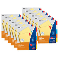 Avery Big Tab Insertable Dividers - Buff Paper - 5-Tab Set - Multicolor - 12 Pack-Sturdy dividers that offer more printing space and secure inserts