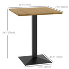 HOMCOM - Table à manger carrée avec base en acier pour cuisine - brun-Base carrée en acier revêtu de poudre pour plus de solidité 