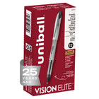uniball Vision Elite Rollerball Pen - 0.8mm - Black - 12 Pack-This stylish liquid ink rollerball pen combines sleek design with elite performance to fit all your writing needs