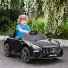 Qaba 12V Mercedes-Benz Licensed Kids Electric RC Car - Black-Auxiliary wheels provide stability when the car is powered off 