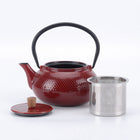 Minimal - Théière en fonte émaillée Minimal - Dot Rouge - 0,6 L-Parfait pour infuser la préparation et faire bouillir de l'eau avec