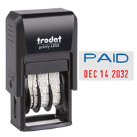 Trodat 4850 Mini Text Dater - "Paid"-Self-inking, so no re-inking mess to deal with