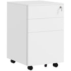 Vinsetto - Armoire à dossiers en acier Letter/A4/Legal avec serrure et barre de suspension - blanc-3 tiroirs pour ranger vos fournitures de bureau 
