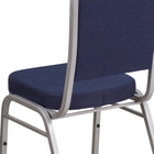 Flash Furniture HERCULES Series Crown Back Stacking Banquet Chairs in Navy Fabric with Silver Frame - 4 Pack-Upholstered Back and Seat