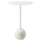 Modway - Aliza Manche Table d’appoint en marbre blanc - Blanc blanc-Table en fer et piédestal