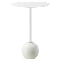 Modway - Aliza Manche Table d’appoint en marbre blanc - Blanc blanc-Table en fer et piédestal