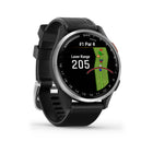 Garmin - Montre connectée Approach S44 - Lunette en aluminium argenté et bracelet en silicone noir-GARDER LE SCORE - Enregistrez facilement votre score pendant que vous jouez et téléchargez-le sur l'application Garmin Golf pour un suivi avancé des statistiques et un calcul du handicap.