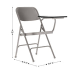 Flash Furniture – Chaise pliante haut de gamme en acier avec tablette rabattable à gauche, beige, paq./2-Cadre en acier tubulaire de 22 mm x 1,2 mm