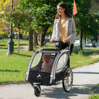 Aosom - Poussette double 2-en-1 pour bébé avec frein à main, roues en caoutchouc, harnais à 5 points, housse imperméable, sac de rangement - gris-La housse en plastique protège bébé des conditions venteuses 