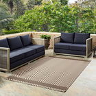 Modway Optica Chevron With End Borders Indoor/Outdoor Area Rug - 5 ft W x 8 ft L - Light/Dark Beige-Tight Low Pile Weave