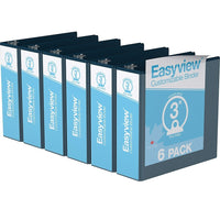 Davis Group Easyview Premium Binder - Round Ring - Customizable - 3" - Navy Blue - 6 Pack-3 Ring Binder