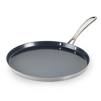 Tramontina Utsava Tri-Ply Clad Stainless Steel Ceramic Nonstick Dosa Tawa-Ceramic Nonstick: Nonstick surface made without PFAS, PTFE, and PFOA for cleaner, healthier cooking