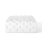 Modway Amour Tufted Button Large Square Faux Leather Ottoman - White-5