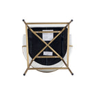Manhattan Comfort Gracie 22" Modern Leatherette Upholstered Counter Stool - White and Gold - 2 Pack-30 Day Limited Manufacturer's Warranty