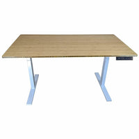 Uncaged Ergonomics 60" Rise Up Electric Height Adjustable Sit Stand Desk - Bamboo/White-A beautiful, luxurious adjustable-height office desk and perfect sit/stand or standing desk