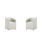 Manhattan Comfort - Lot de 2 fauteuils de salle à manger modernes Anna ronds 23,23 po en similicuir gris pierre-Fauteuil de salle à manger moderne pour salle à manger et usage de travail Lot de 2