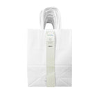 Reliabag - Sacs en papier avec poignées torsadées - Blanc - 5,3 l x 3,5 P x 8,5 H po - Paquet de 25-Poignées en ficelle torsadée en papier blanc avec fond plat renforcé
