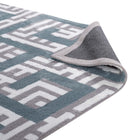 Modway - Nahia Labyrinthe géométrique Tapis de comédie 8 pi l x 10 pi L - Ivoire gris clair et bleu ciel-Résistant aux taches / Facile à nettoyer