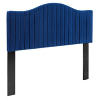 Modway Brielle Channel Tufted Performance Velvet King/California King Headboard - Navy-Channel Tufted King/California King Headboard