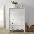 Modway Emmeline Scalloped 5-Drawer Chest - White-Scalloped Edge Detail