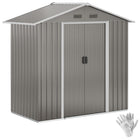 Outsunny - Abri de jardin en métal Outsunny - 6,5x3,5 pi pour rangement extérieur, gris-Beaucoup d'espace de stockage