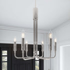 Modway Rekindle 6-Light Chandelier - Polished Nickel-Ceiling Canopy With Swivel Adaptor