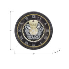 Monarch Specialties - Horloge - 20 po Rond - Mécanisme D'Engrenage - Horloge Murale - Brun - Transitionnel-Cette horloge analogique sans tic-tac présente un affichage numérique romain facile à lire sur un imprimé graphique contrasté par des aiguilles en métal blanc