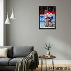 Patrick Roy Canadiens Action - Framed Canvas - 22" x 31"-Ready to hang - arrives fully assembled